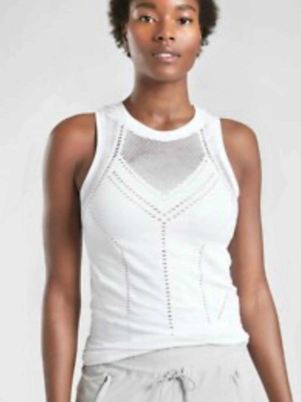 Athleta Renewal Seamless Tank Geometric Tank in White Size Large